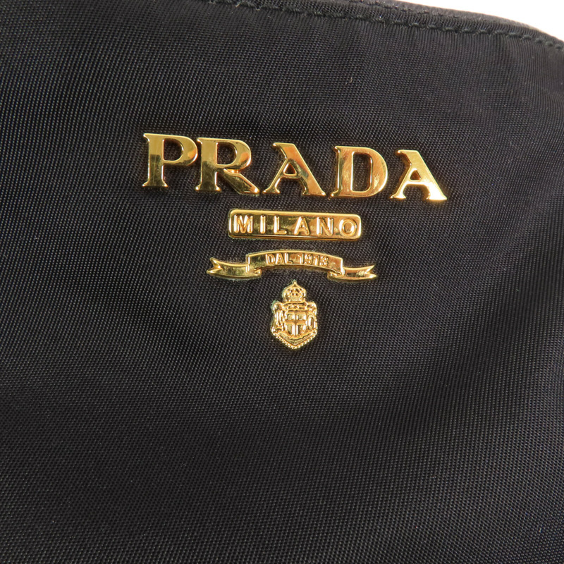 PRADA 尼龍/Saffiano皮革Hobo Bag金扣肩背袋-9