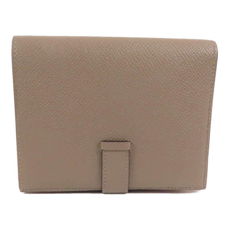HERMES Epsom皮革Bearn Compact Wallet金扣短錢包Gris Tourterelle-1