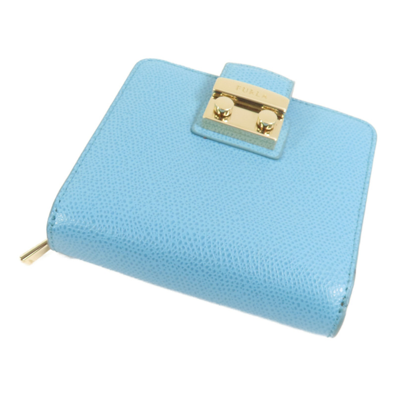 Furla 牛皮皮革Short Wallet金扣短錢包-3