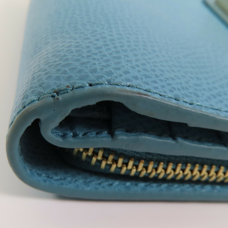 Furla 牛皮皮革Short Wallet金扣短錢包-6