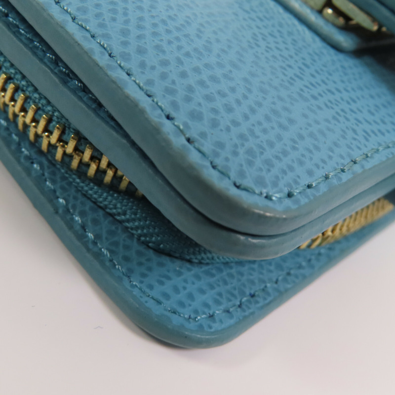 Furla 牛皮皮革Short Wallet金扣短錢包-7