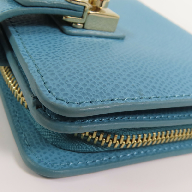 Furla 牛皮皮革Short Wallet金扣短錢包-8