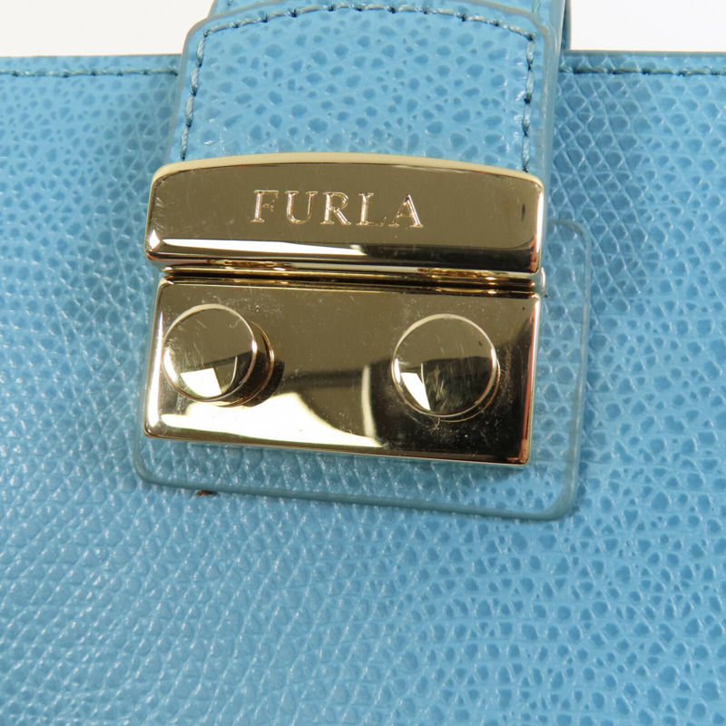 Furla 牛皮皮革Short Wallet金扣短錢包-9