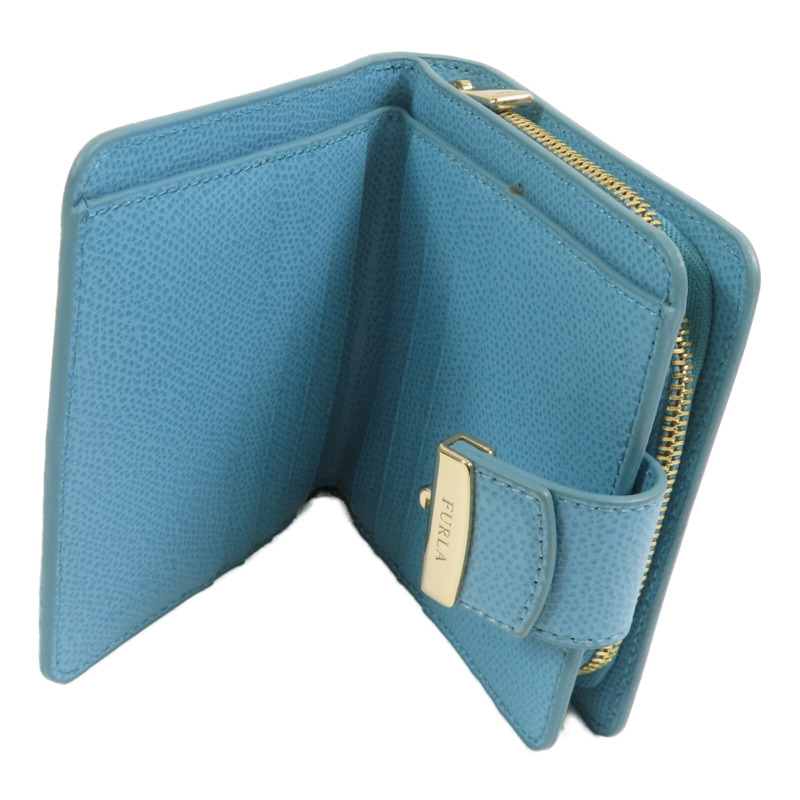 Furla 牛皮皮革Short Wallet金扣短錢包-10