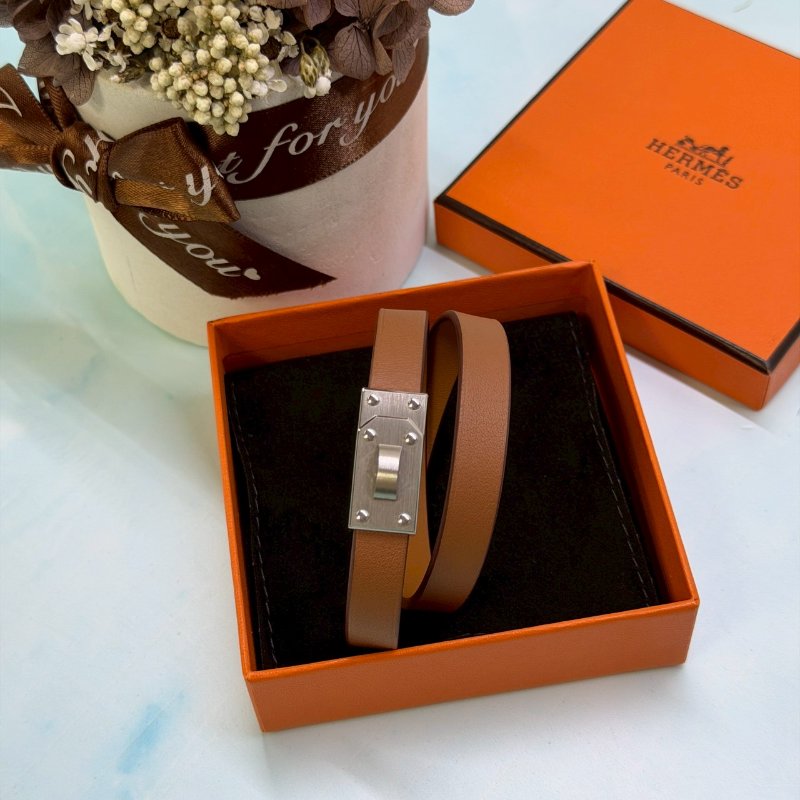 HERMES Kelly Men bracelet皮革手環-1