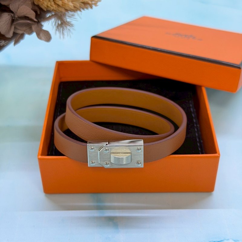 HERMES Kelly Men bracelet皮革手環-3