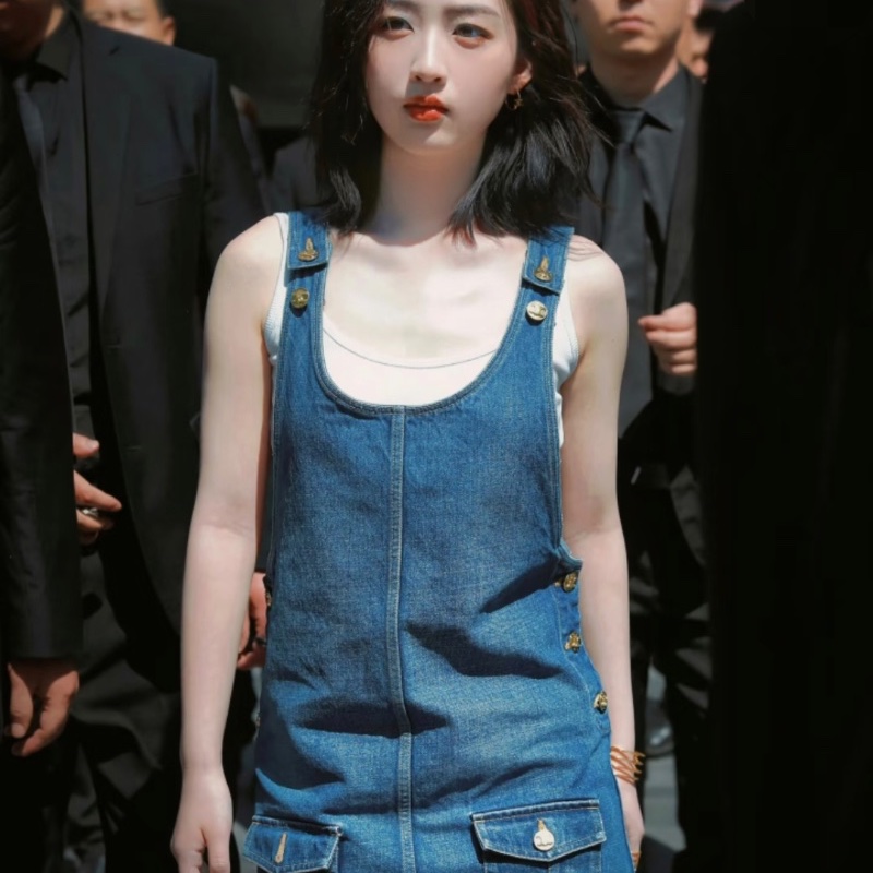 ❤️CELINE 牛仔吊帶裙 肩帶可調節-1