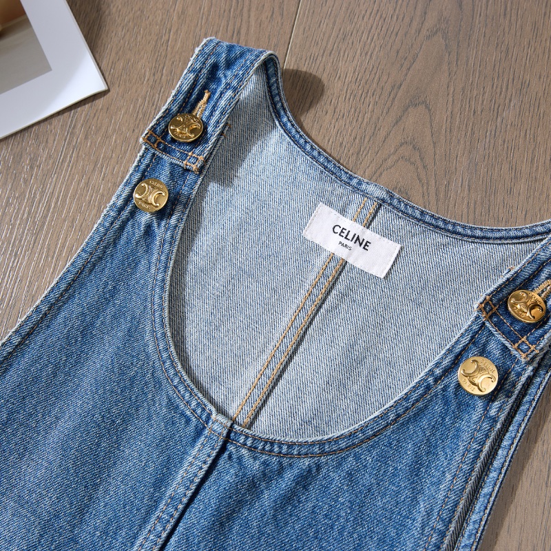 ❤️CELINE 牛仔吊帶裙 肩帶可調節-4