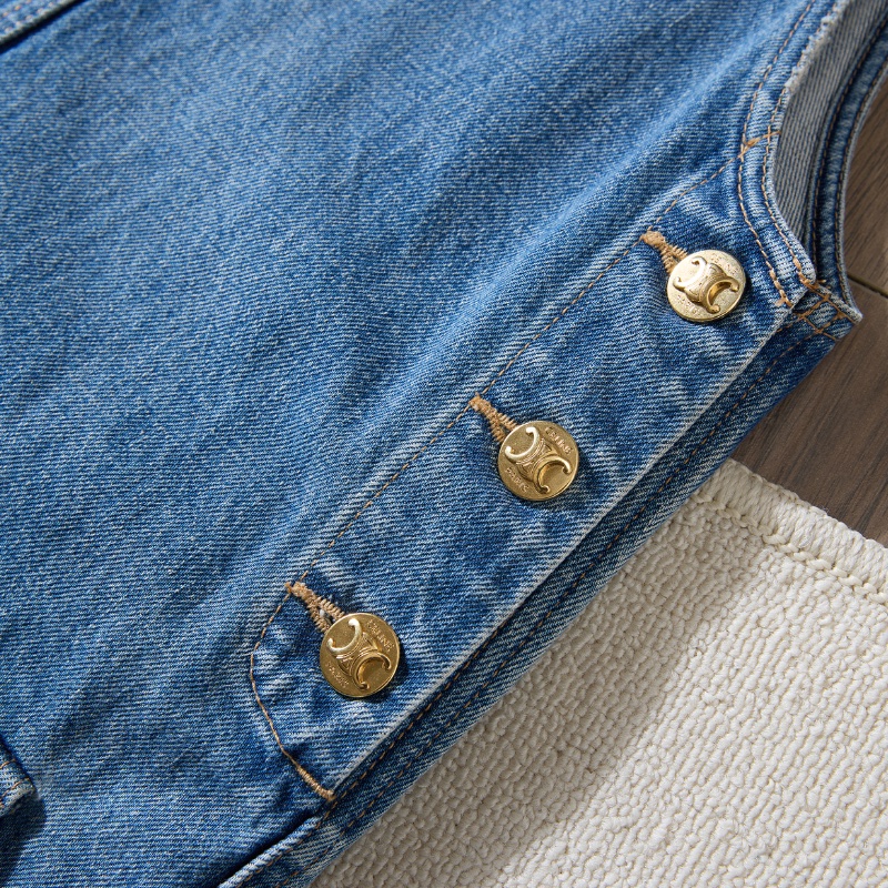 ❤️CELINE 牛仔吊帶裙 肩帶可調節-5