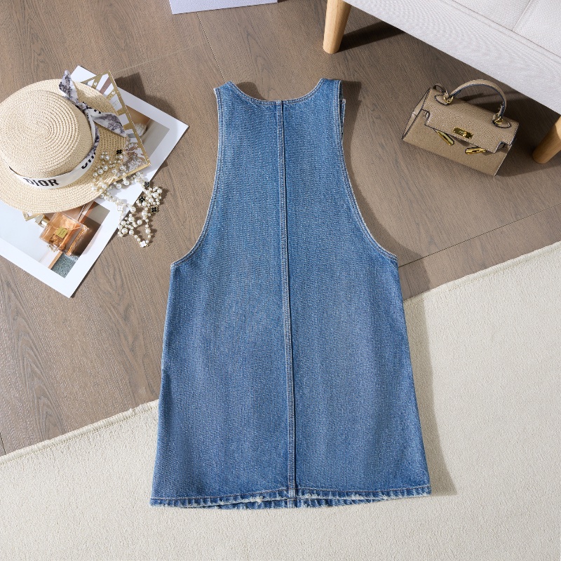 ❤️CELINE 牛仔吊帶裙 肩帶可調節-8