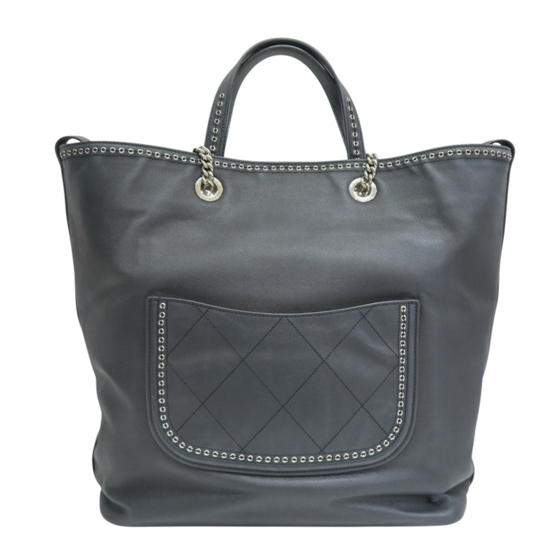 黑色牛皮 Coco Eyelets 托特包 兩用包【CHANEL 香奈兒】 AS0448-1