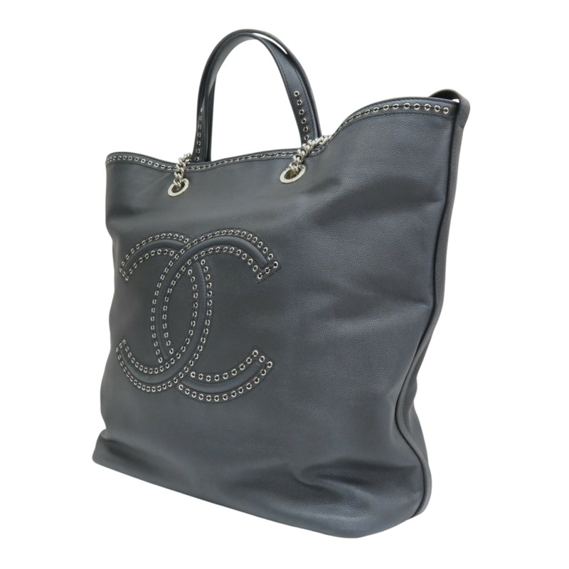 黑色牛皮 Coco Eyelets 托特包 兩用包【CHANEL 香奈兒】 AS0448-2