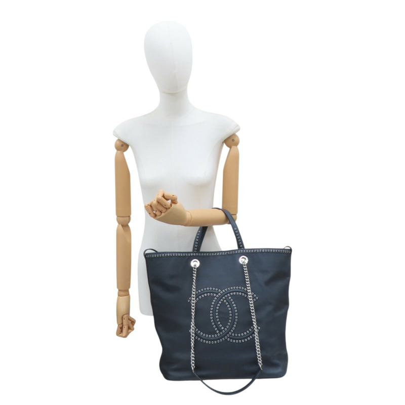 黑色牛皮 Coco Eyelets 托特包 兩用包【CHANEL 香奈兒】 AS0448-11