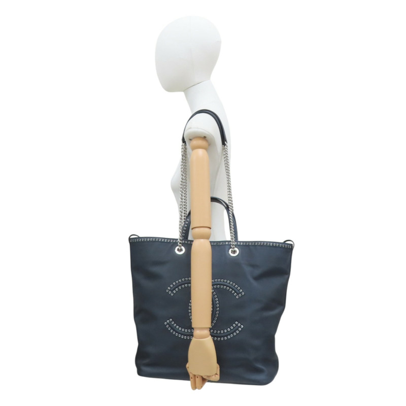 黑色牛皮 Coco Eyelets 托特包 兩用包【CHANEL 香奈兒】 AS0448-12