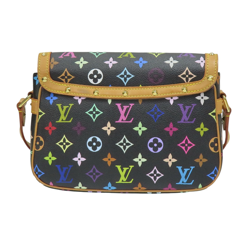 黑彩色 原花帆布 村上隆 Sologne 肩背包 M92639【LOUIS VUITTON LV 路易威登】 M92639-1