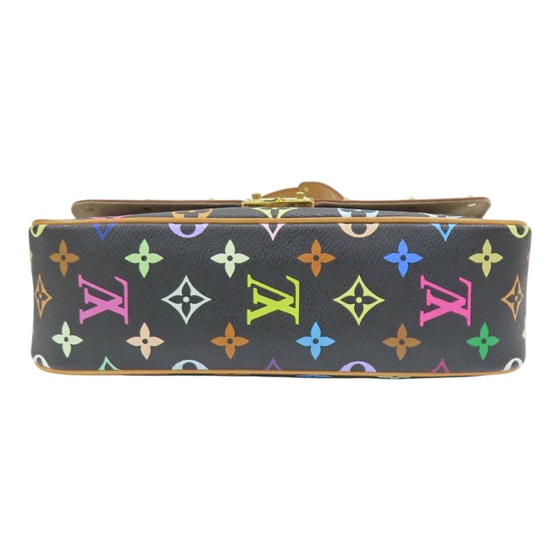 黑彩色 原花帆布 村上隆 Sologne 肩背包 M92639【LOUIS VUITTON LV 路易威登】 M92639-3