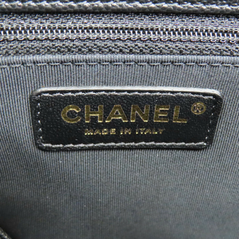 黑色 菱格紋 紋荔紋 牛皮 後背包 金釦【CHANEL 香奈兒】-5