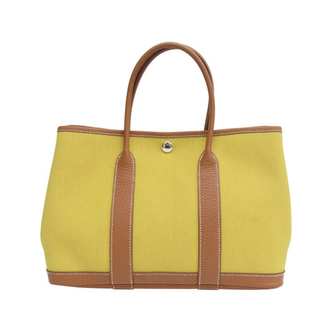 青檸色 TC牛皮 帆布 Garden Party 30 肩背包 Z刻【HERMES 愛馬仕】 H069573CK