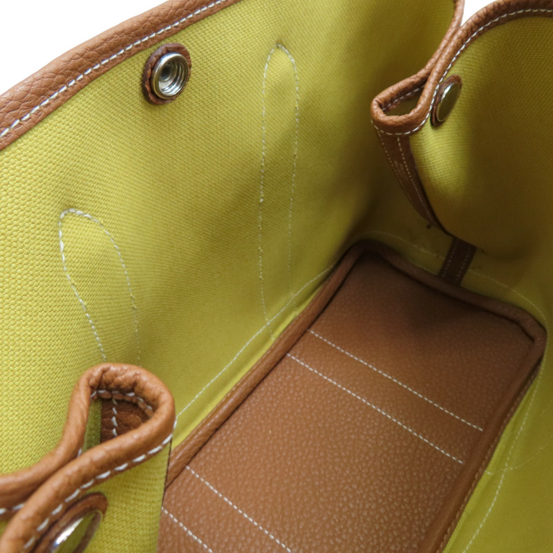 青檸色 TC牛皮 帆布 Garden Party 30 肩背包 Z刻【HERMES 愛馬仕】 H069573CK-4