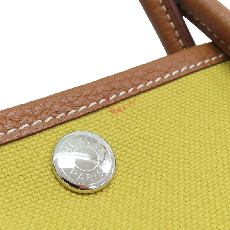 青檸色 TC牛皮 帆布 Garden Party 30 肩背包 Z刻【HERMES 愛馬仕】 H069573CK-6