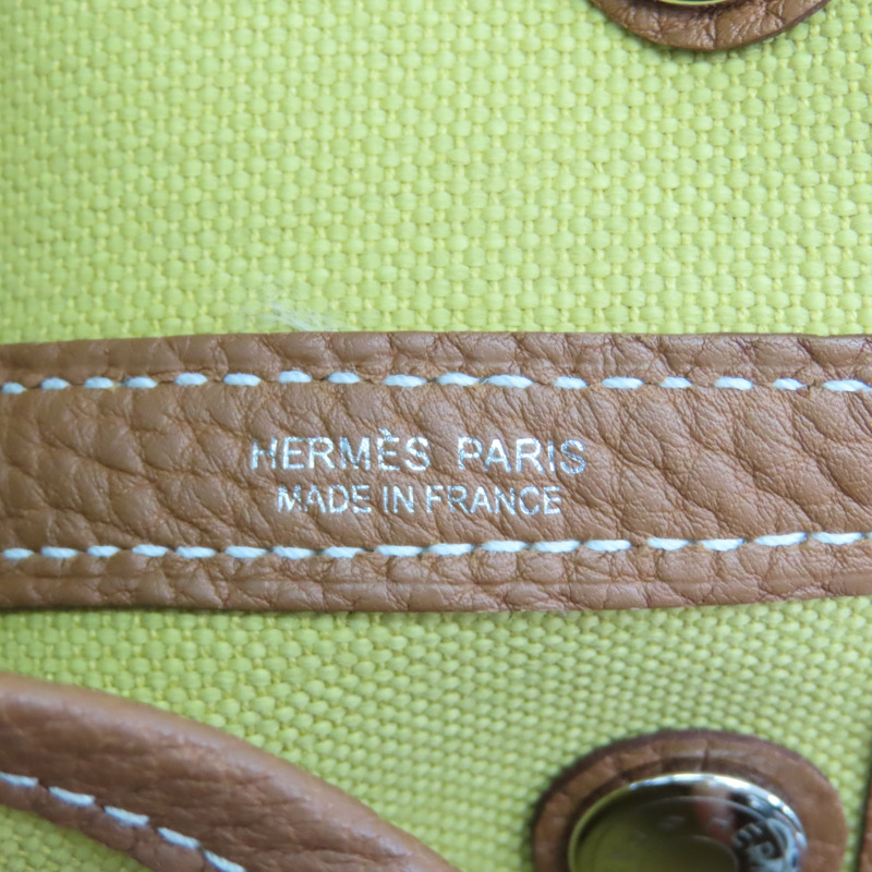 青檸色 TC牛皮 帆布 Garden Party 30 肩背包 Z刻【HERMES 愛馬仕】 H069573CK-7