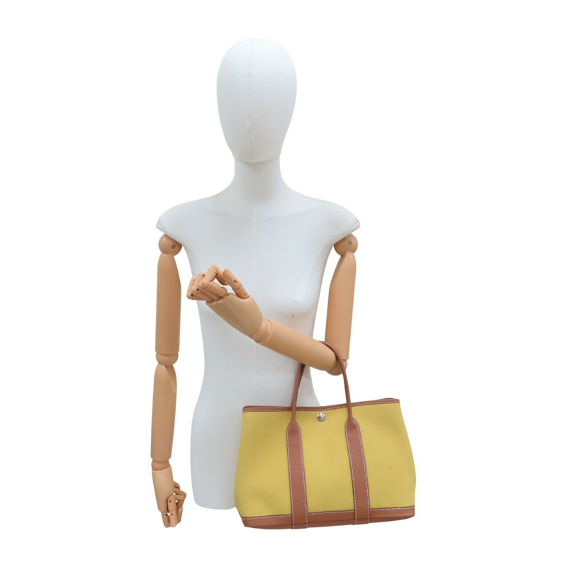 青檸色 TC牛皮 帆布 Garden Party 30 肩背包 Z刻【HERMES 愛馬仕】 H069573CK-10