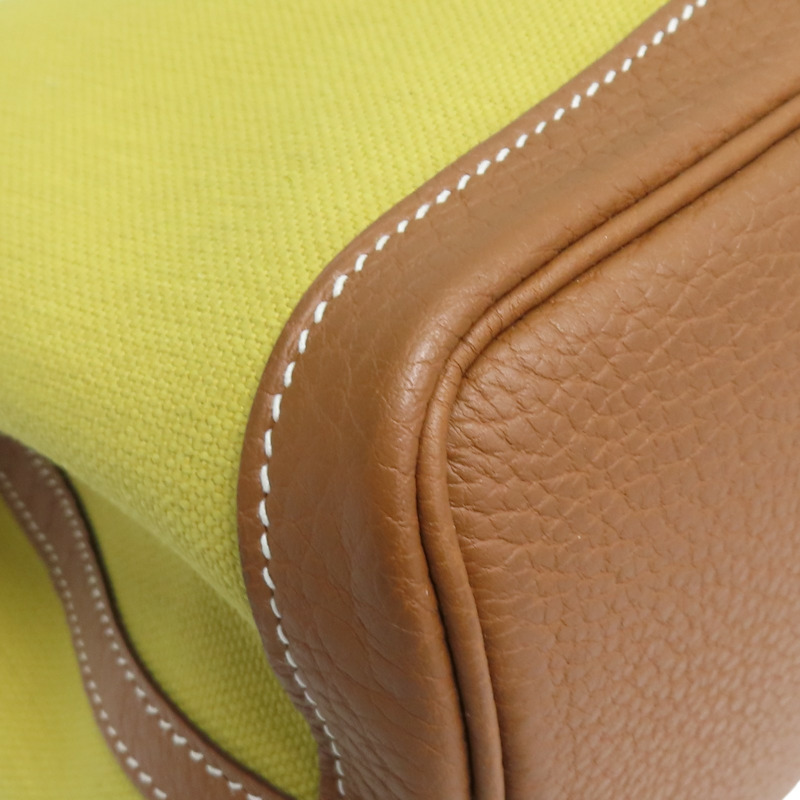 青檸色 TC牛皮 帆布 Garden Party 30 肩背包 Z刻【HERMES 愛馬仕】 H069573CK-11