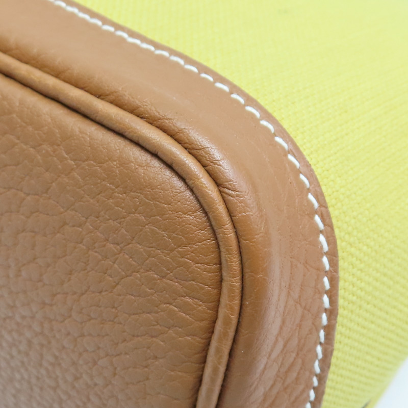 青檸色 TC牛皮 帆布 Garden Party 30 肩背包 Z刻【HERMES 愛馬仕】 H069573CK-12