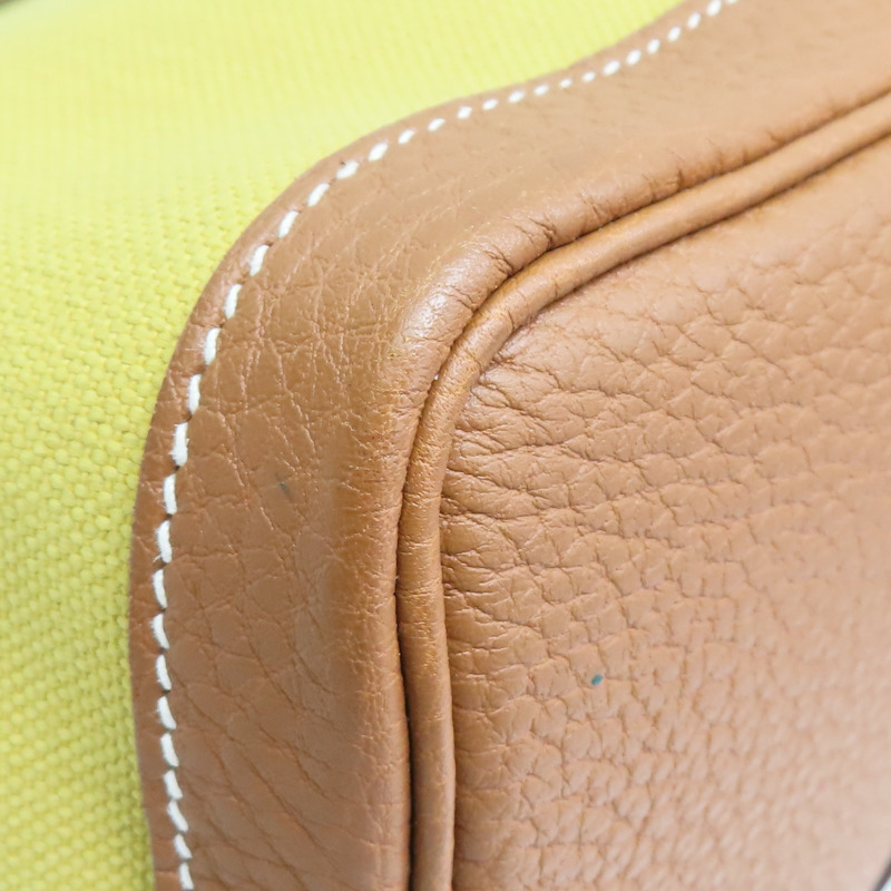 青檸色 TC牛皮 帆布 Garden Party 30 肩背包 Z刻【HERMES 愛馬仕】 H069573CK-13