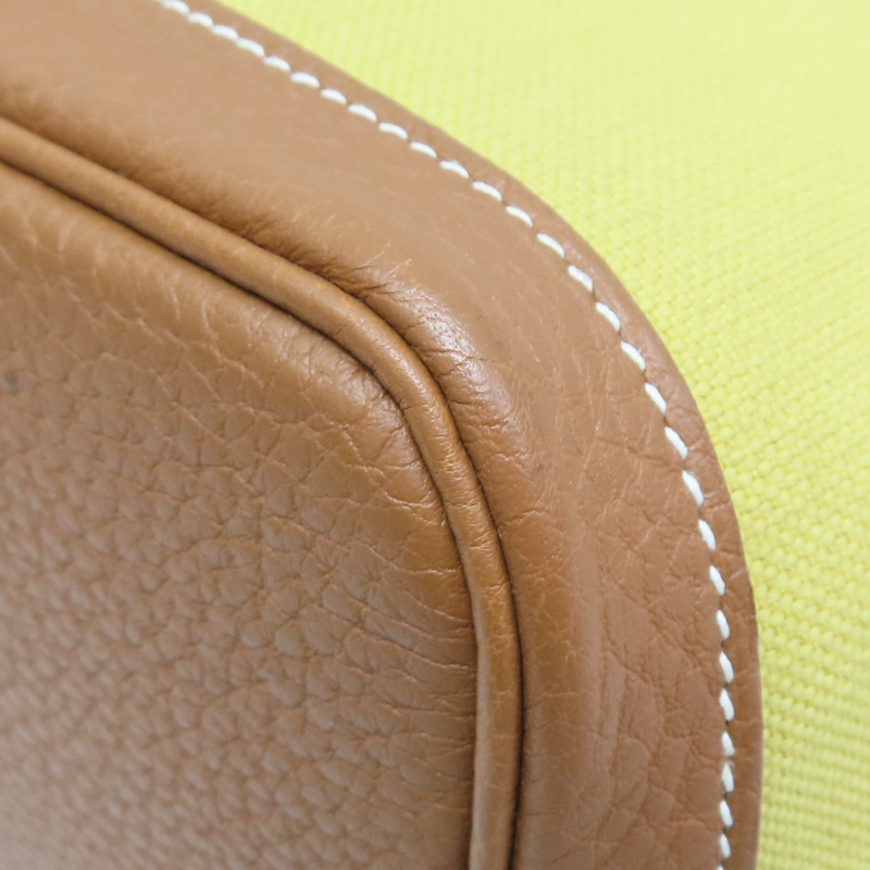 青檸色 TC牛皮 帆布 Garden Party 30 肩背包 Z刻【HERMES 愛馬仕】 H069573CK-14