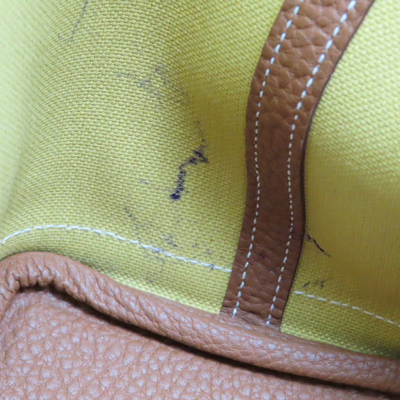 青檸色 TC牛皮 帆布 Garden Party 30 肩背包 Z刻【HERMES 愛馬仕】 H069573CK-15