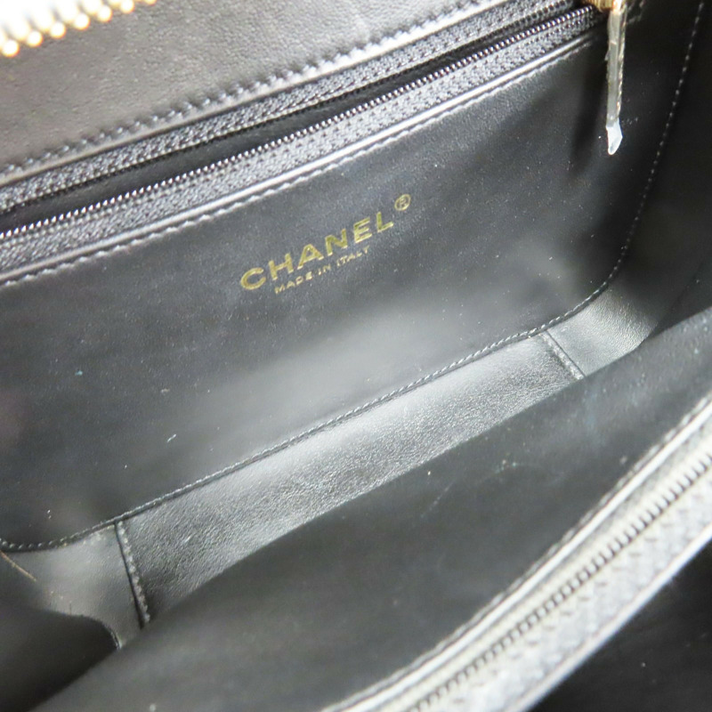 藍色 菱格紋 荔枝牛皮 CC Filigree Vanity Case 鏈帶肩背包 無卡【CHANEL 香奈兒】 A93343-4