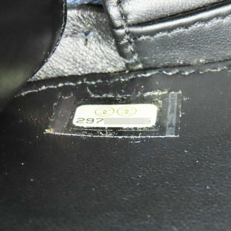 藍色 菱格紋 荔枝牛皮 CC Filigree Vanity Case 鏈帶肩背包 無卡【CHANEL 香奈兒】 A93343-7