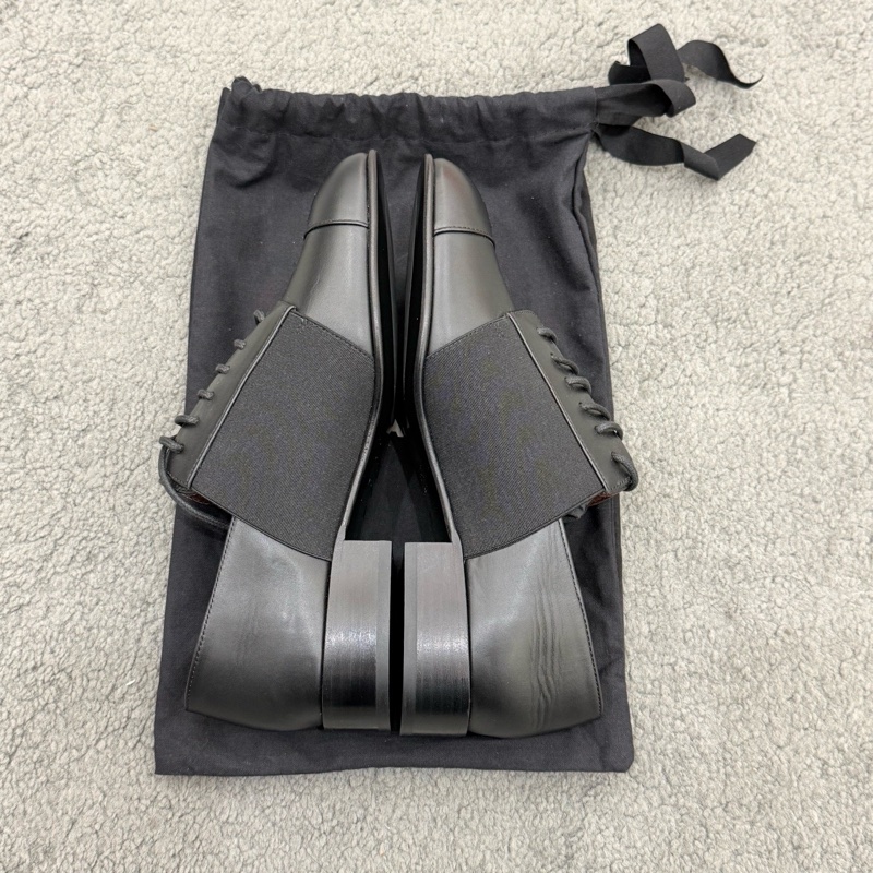 全新未使用 chanel香奈兒 黑色系帶德比鞋 35碼-4