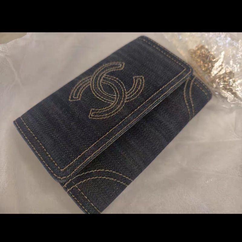 【96新 ✨ 全網最低價!】Chanel Woc mini 稀有絕版牛仔金屬色鏈條斜挎包 春夏必備(下單前先詢問庫存❗️)-0