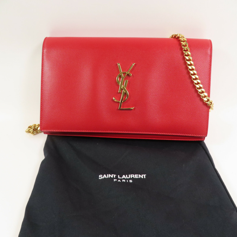 YVES SAINT LAURENT 牛皮皮革Kate Medium金扣鏈帶肩背袋-22