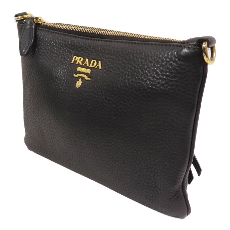 PRADA 牛皮皮革Shoulder Bag金扣肩背袋-2