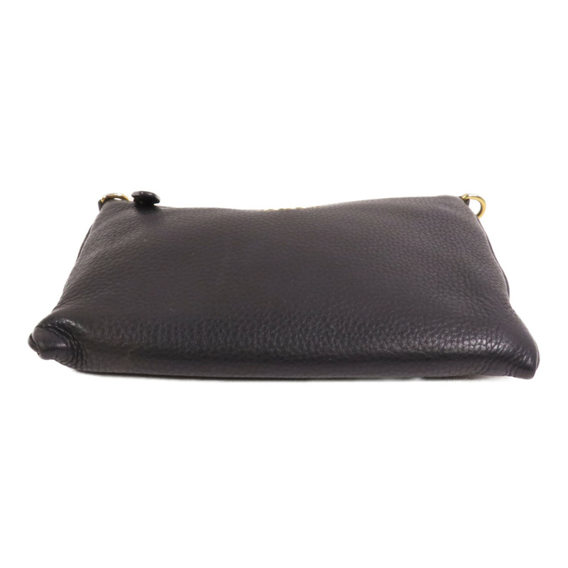 PRADA 牛皮皮革Shoulder Bag金扣肩背袋-3