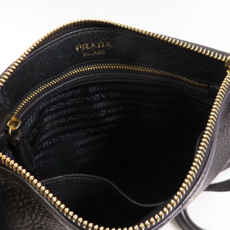 PRADA 牛皮皮革Shoulder Bag金扣肩背袋-11