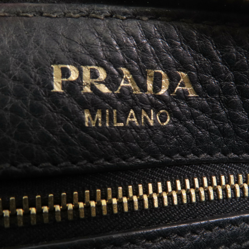 PRADA 牛皮皮革Shoulder Bag金扣肩背袋-12