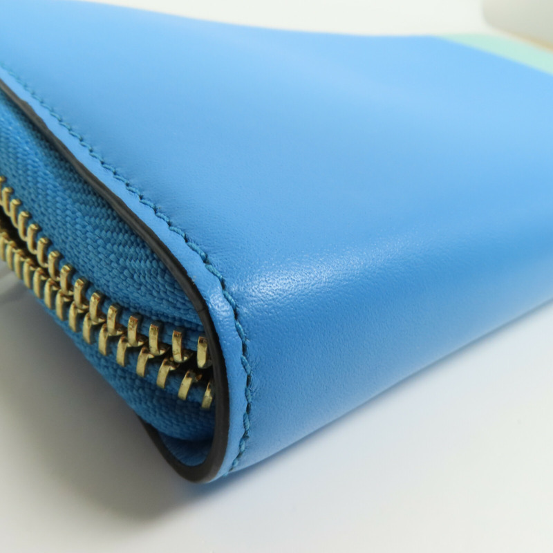 LOEWE 牛皮皮革Round Long Wallet金扣拉鏈長錢包-5