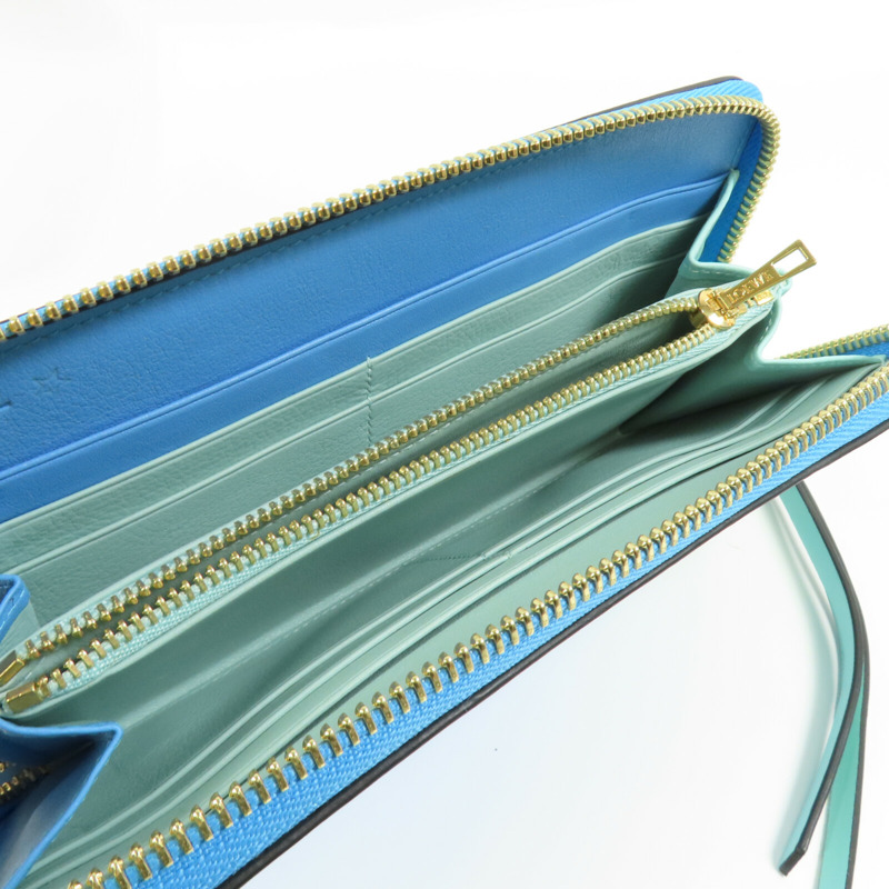 LOEWE 牛皮皮革Round Long Wallet金扣拉鏈長錢包-11