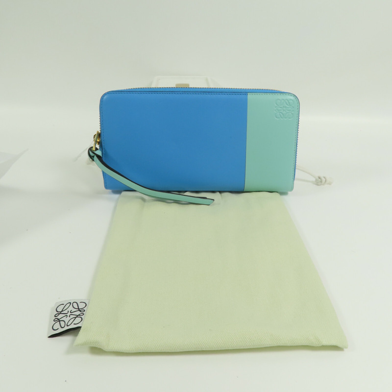 LOEWE 牛皮皮革Round Long Wallet金扣拉鏈長錢包-14