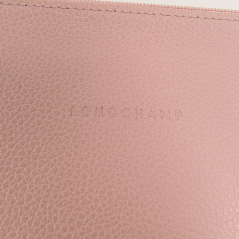 Longchamp 牛皮皮革Clutch銀扣手拿包-4