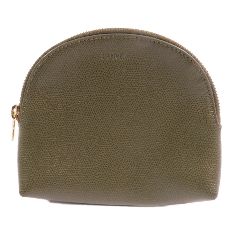 Furla 牛皮皮革Pouch金扣手拿包-0