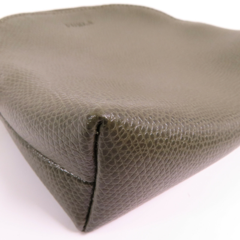 Furla 牛皮皮革Pouch金扣手拿包-5