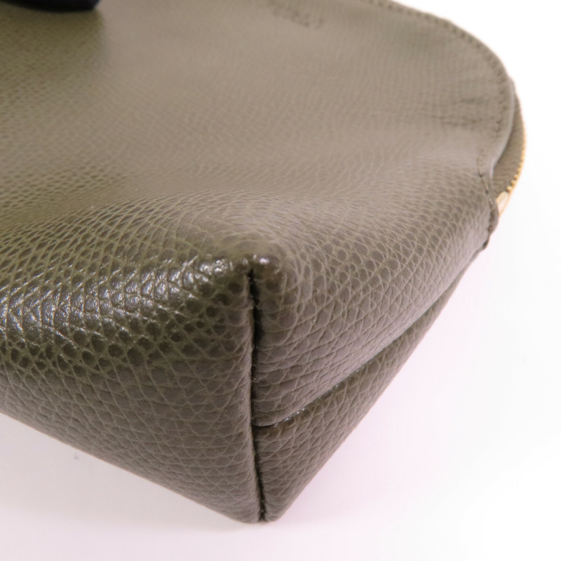 Furla 牛皮皮革Pouch金扣手拿包-6