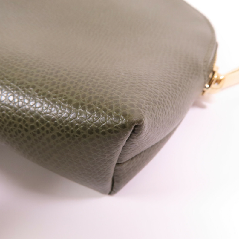 Furla 牛皮皮革Pouch金扣手拿包-7