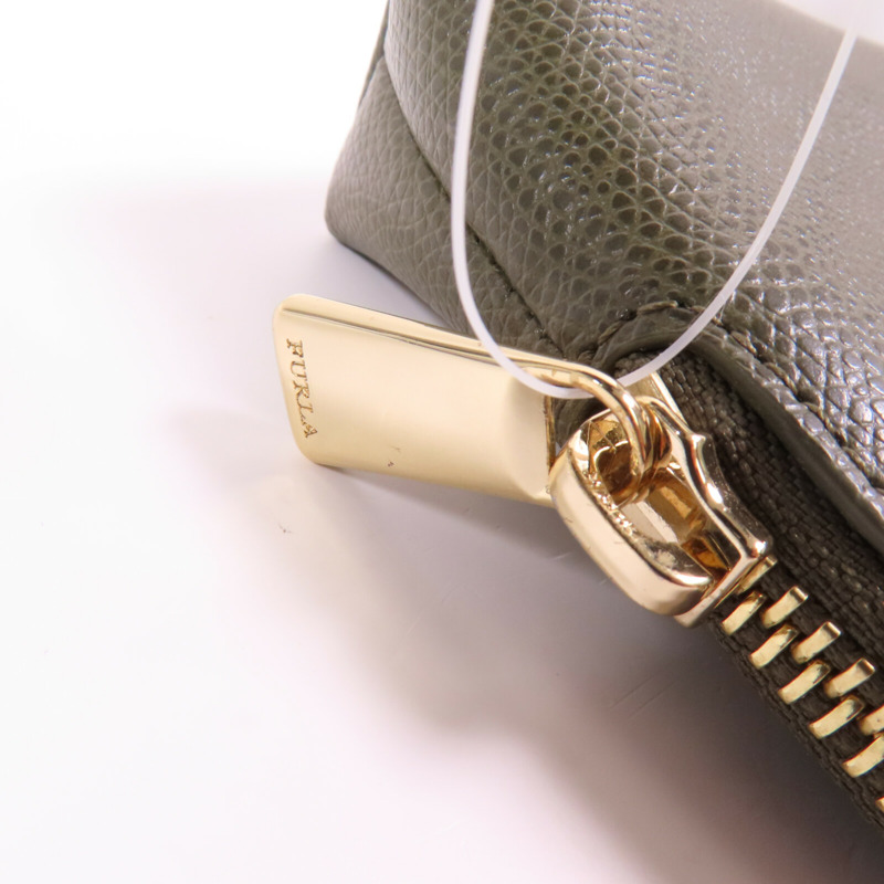 Furla 牛皮皮革Pouch金扣手拿包-9