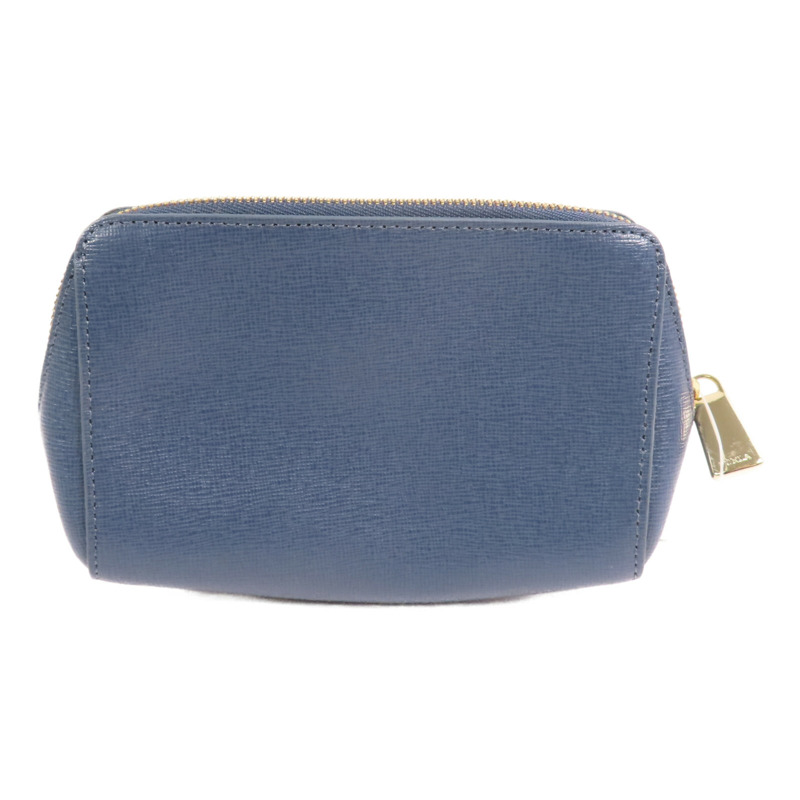 Furla 牛皮皮革Pouch金扣手拿包-1